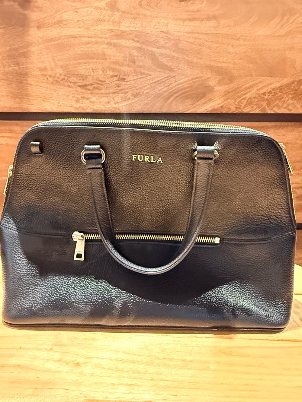 FURLA Leather Tote Bag without strap some minor signs of wear